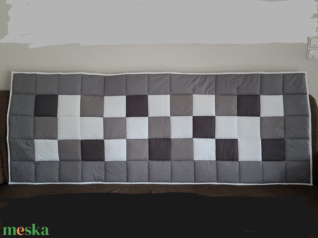 Szürke, fehér patchwork falvédő  - otthon & életmód - lakástextil - falvédő - Meska.hu