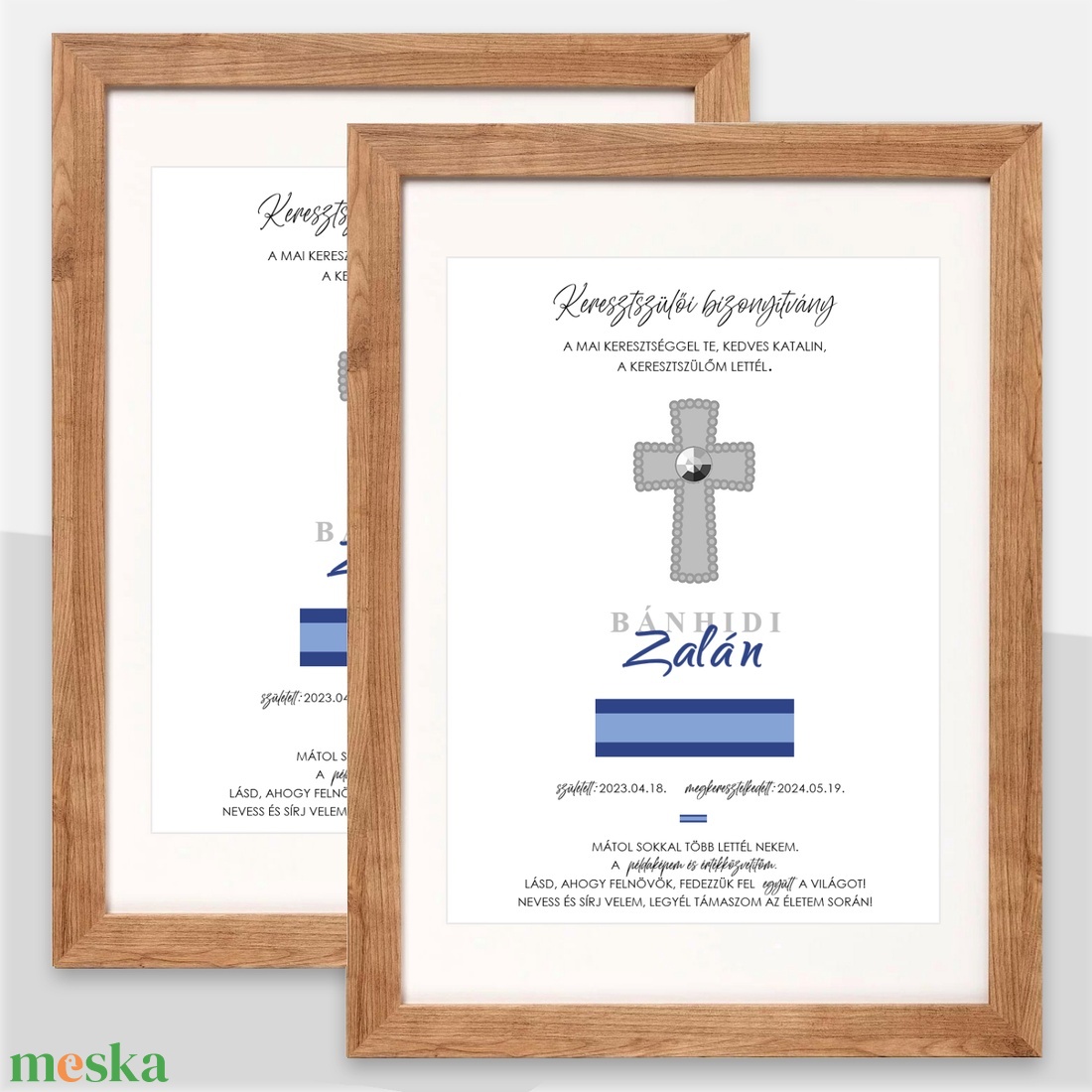 Kék szalag keresztelő emléklap - játék & sport - keresztelőajándékok - Meska.hu