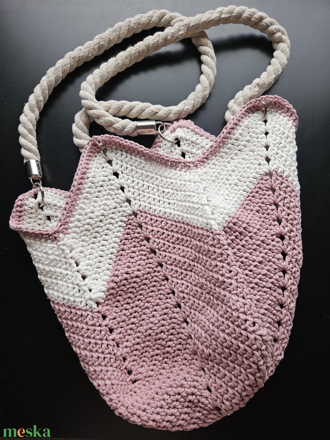 Horgolt tulipántáska - táska & tok - bevásárlás & shopper táska - shopper, textiltáska, szatyor - Meska.hu