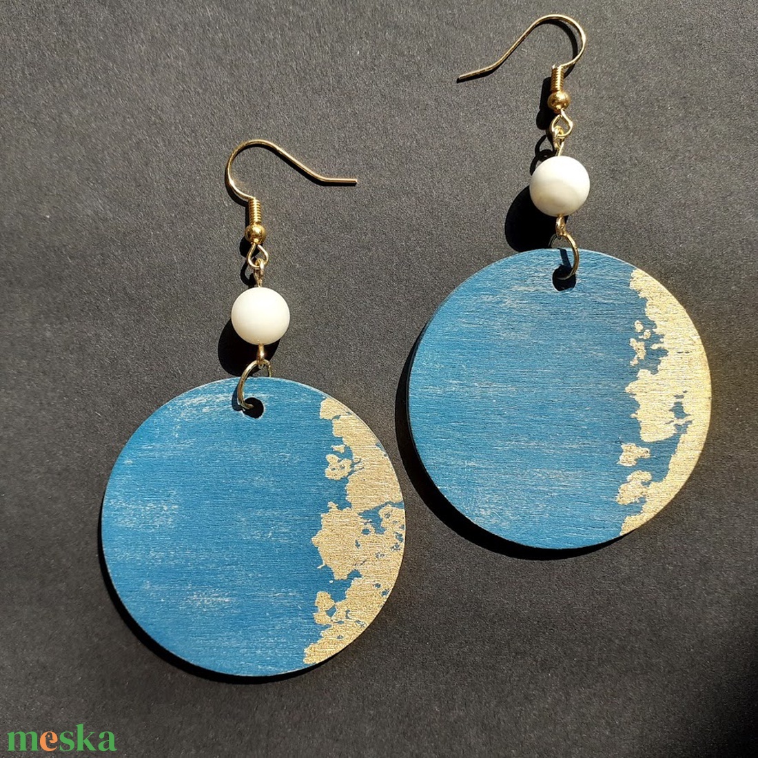 !NYÁRI AKCIÓ! -20% kedvezmény -Fülbevaló - aranyozott 4. - ékszer - fülbevaló - lógós kerek fülbevaló - Meska.hu