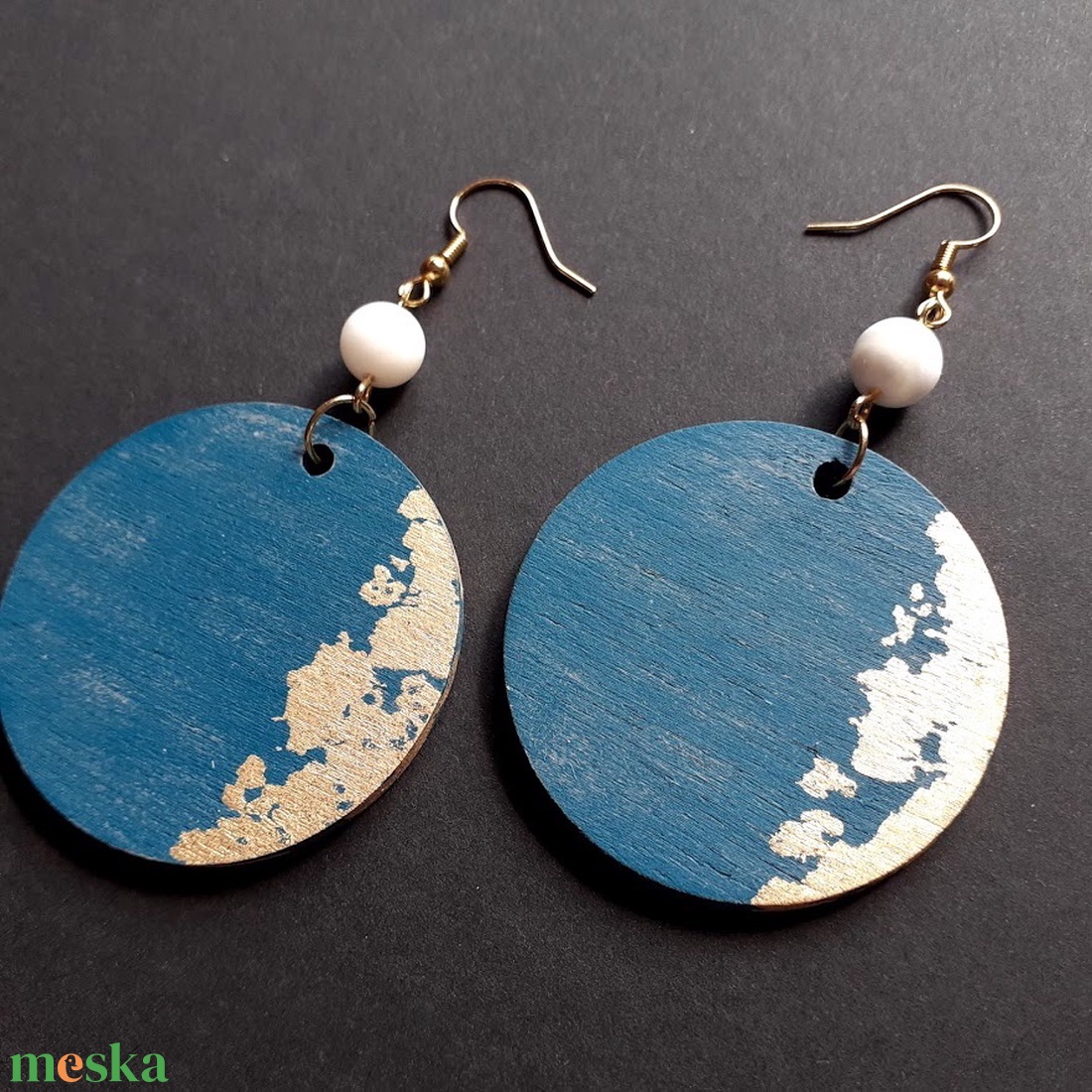 !NYÁRI AKCIÓ! -20% kedvezmény -Fülbevaló - aranyozott 4. - ékszer - fülbevaló - lógós kerek fülbevaló - Meska.hu