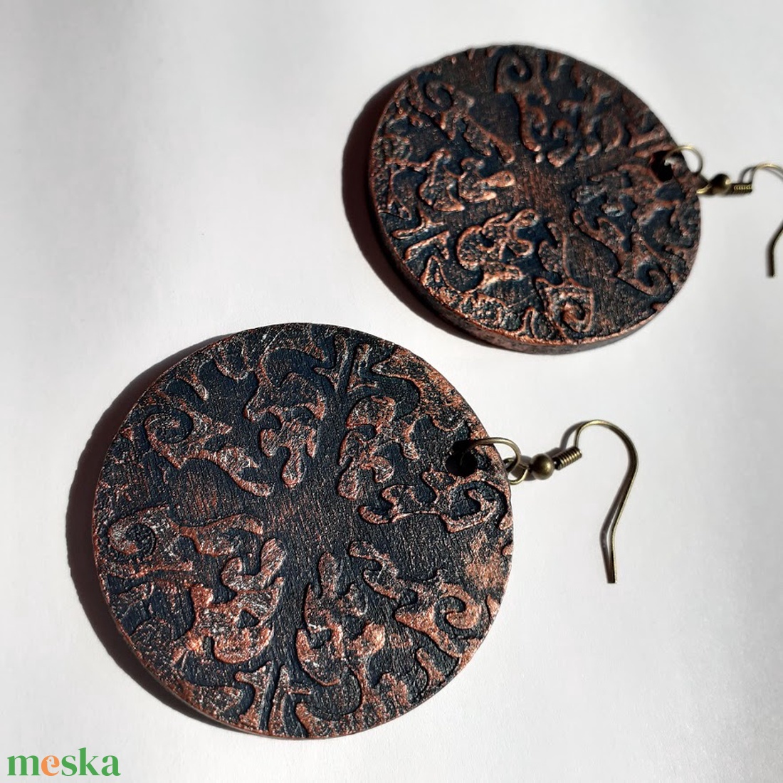 !NYÁRI AKCIÓ! -20% kedvezmény - Fülbevaló - aranyozott 4. - ékszer - fülbevaló - lógós kerek fülbevaló - Meska.hu