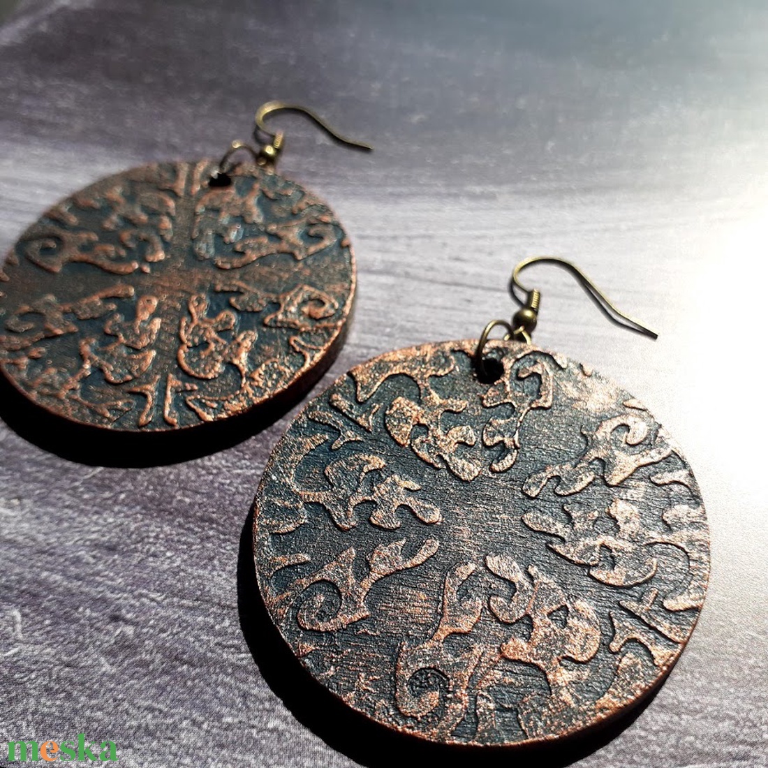 !NYÁRI AKCIÓ! -20% kedvezmény - Fülbevaló - aranyozott 4. - ékszer - fülbevaló - lógós kerek fülbevaló - Meska.hu