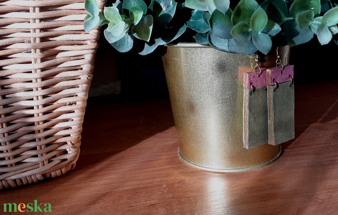 Fülbevaló - velúr 1. - ékszer - fülbevaló - lógós kerek fülbevaló - Meska.hu