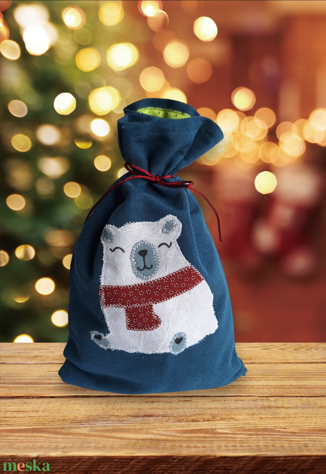 Mikulás zsák/ Ajándék batyu - mackó - karácsony - mikulás - mikulás zsák - Meska.hu