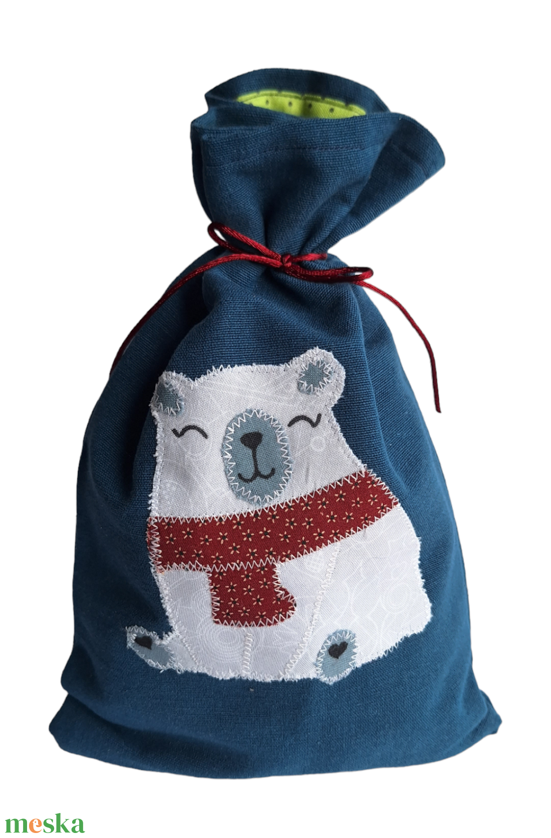 Mikulás zsák/ Ajándék batyu - mackó - karácsony - mikulás - mikulás zsák - Meska.hu