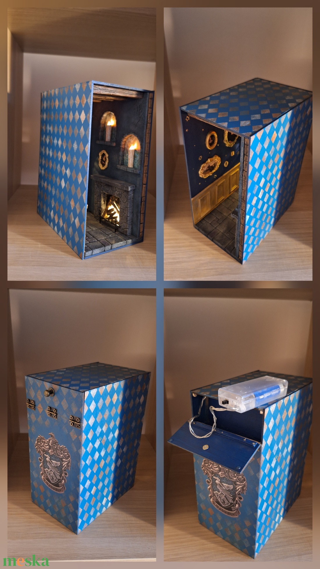 Hollóhát klubhelység könyvtámasz/ Ravenclaw common room bookend - otthon & életmód - dekoráció - asztal és polc dekoráció - díszdoboz - Meska.hu