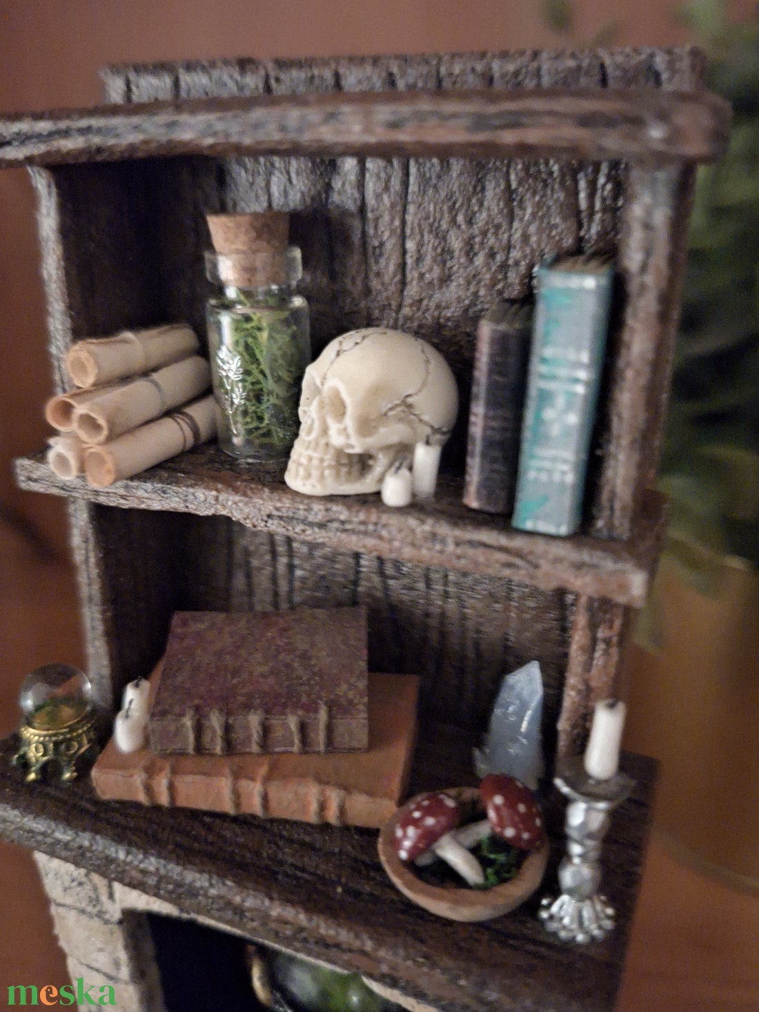 Polc dísz, Book Nook - Boszorkánykonhy #1 - otthon & életmód - dekoráció - dísztárgy - Meska.hu