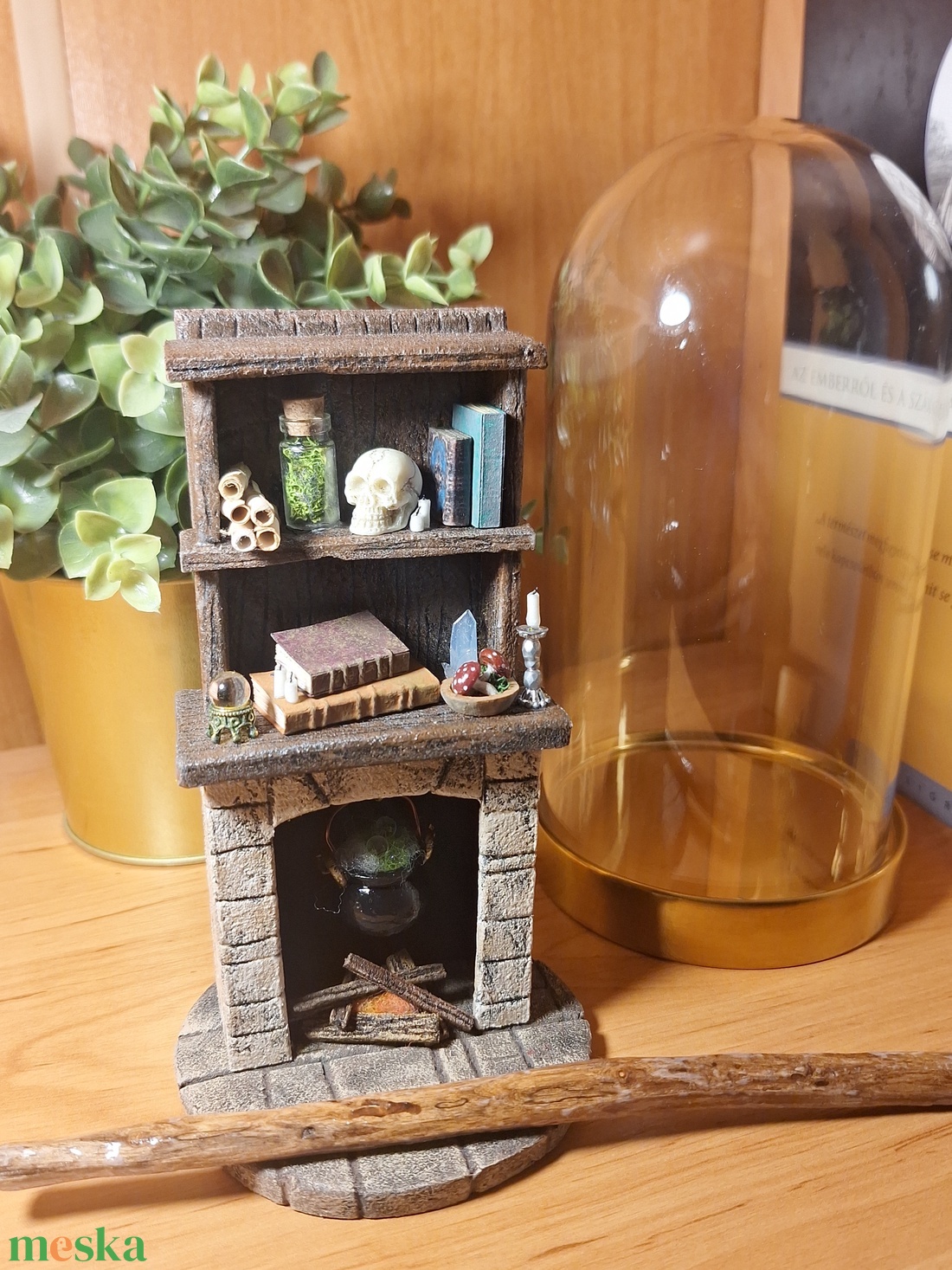 Polc dísz, Book Nook - Boszorkánykonhy #1 - otthon & életmód - dekoráció - dísztárgy - Meska.hu