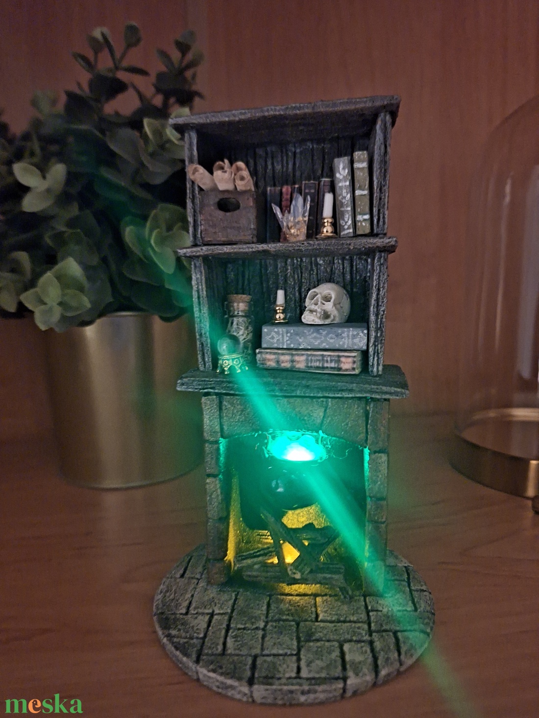 Polc dísz, Book Nook - Boszorkánykonhy #3 - otthon & életmód - dekoráció - asztal és polc dekoráció - dekorációs tál, tartó - Meska.hu