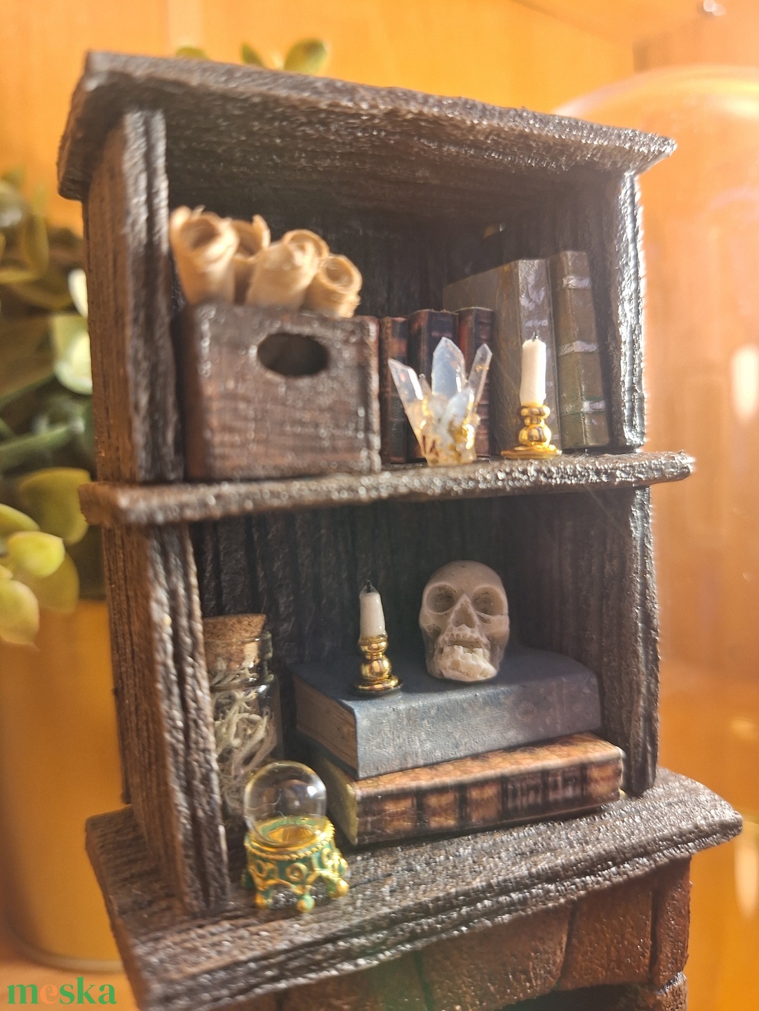 Polc dísz, Book Nook - Boszorkánykonhy #3 - otthon & életmód - dekoráció - asztal és polc dekoráció - dekorációs tál, tartó - Meska.hu