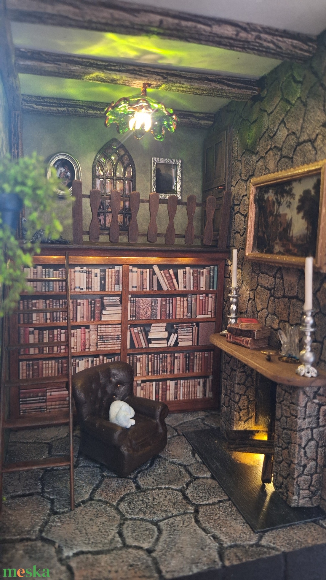 Polc dísz, Book Nook - könyvtár (cozy library) - otthon & életmód - dekoráció - dekoratív figurák és szobrok - Meska.hu