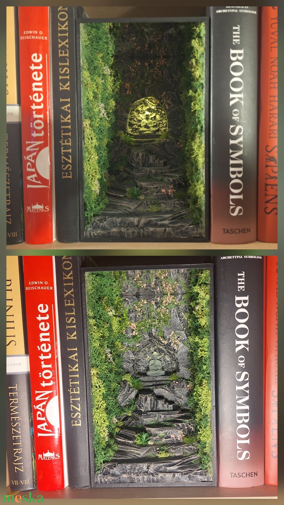 Meditációs kert- Book Nook - könyvzug - otthon & életmód - dekoráció - dekoratív figurák és szobrok - Meska.hu