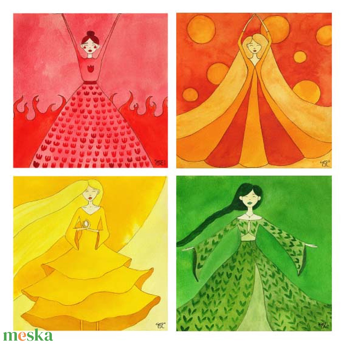 Csakra csajok - nyomatok - művészet - grafika & illusztráció - művészi nyomat - Meska.hu