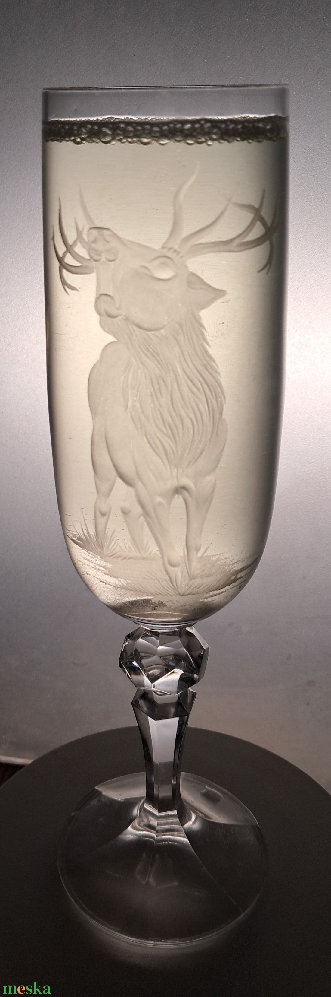 Szarvasos talpas pohár - otthon & életmód - konyhafelszerelés, tálalás - tálalás - üveg & kancsó - Meska.hu