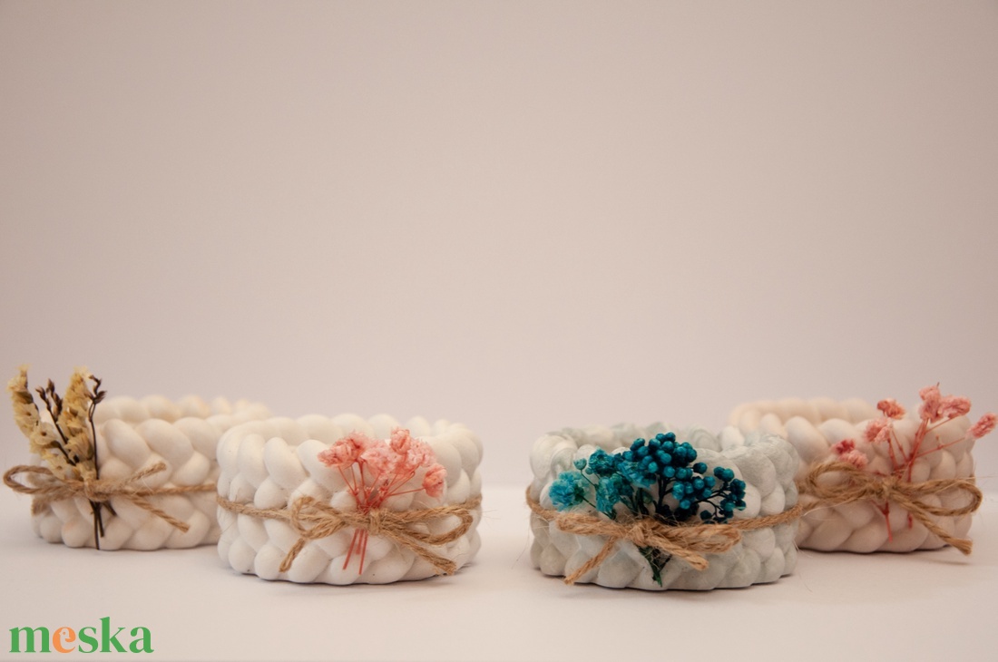 Gipsz mécsestartó 4db - otthon & életmód - gyertya, illat, aroma - mécses és mécsestartó - Meska.hu