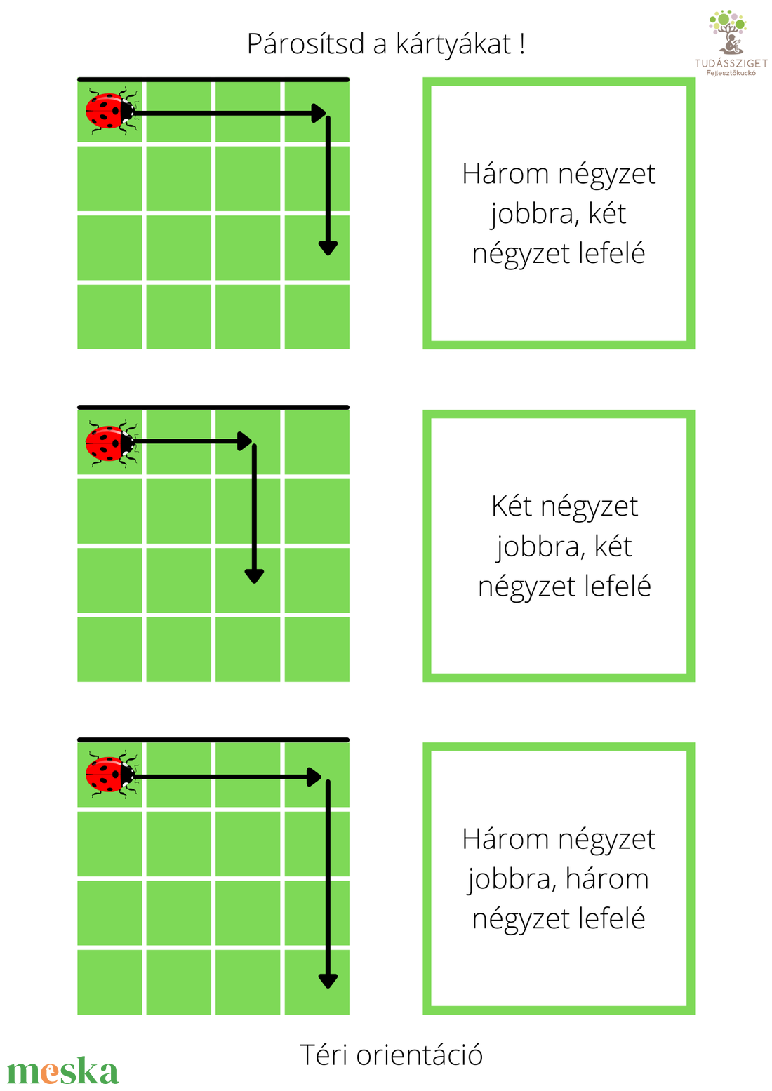 KATICA téri orientációt fejlesztő játék - játék & sport - készségfejlesztő és logikai játék - logikai játékok - Meska.hu