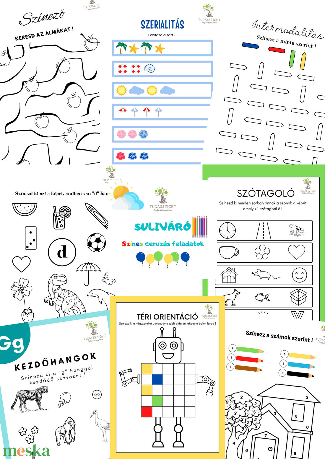 Suliváró - színes ceruzás feladatok - játék & sport - készségfejlesztő és logikai játék - logikai játékok - Meska.hu Suliváró - színes ceruzás feladatok - játék & sport - készségfejlesztő és logikai játék - logikai játékok - Meska.hu