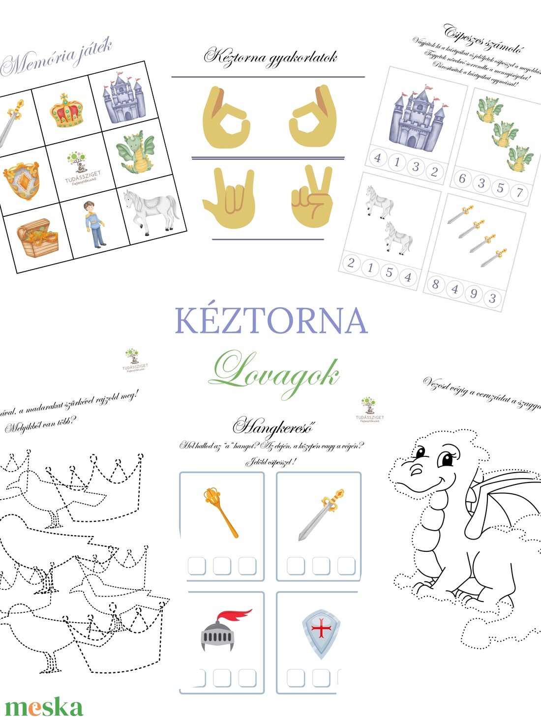 Kéztorna - Lovagok - játék & sport - készségfejlesztő és logikai játék - oktató játékok - Meska.hu