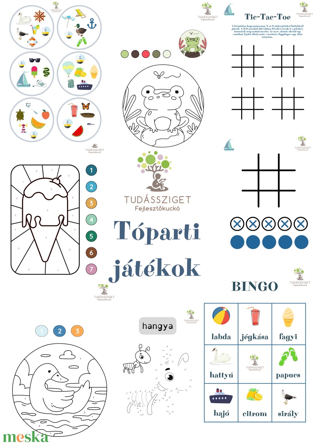 Tóparti játékok - játék & sport - készségfejlesztő és logikai játék - Meska.hu