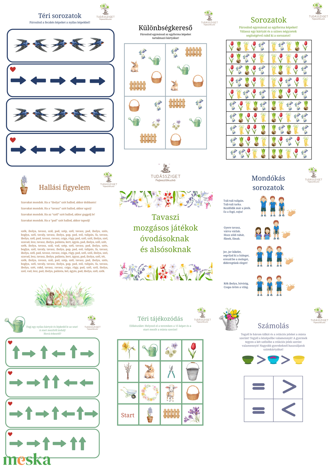 Tavaszi mozgásos játékok egyéni fejlesztéshez - játék & sport - készségfejlesztő és logikai játék - oktató játékok - Meska.hu