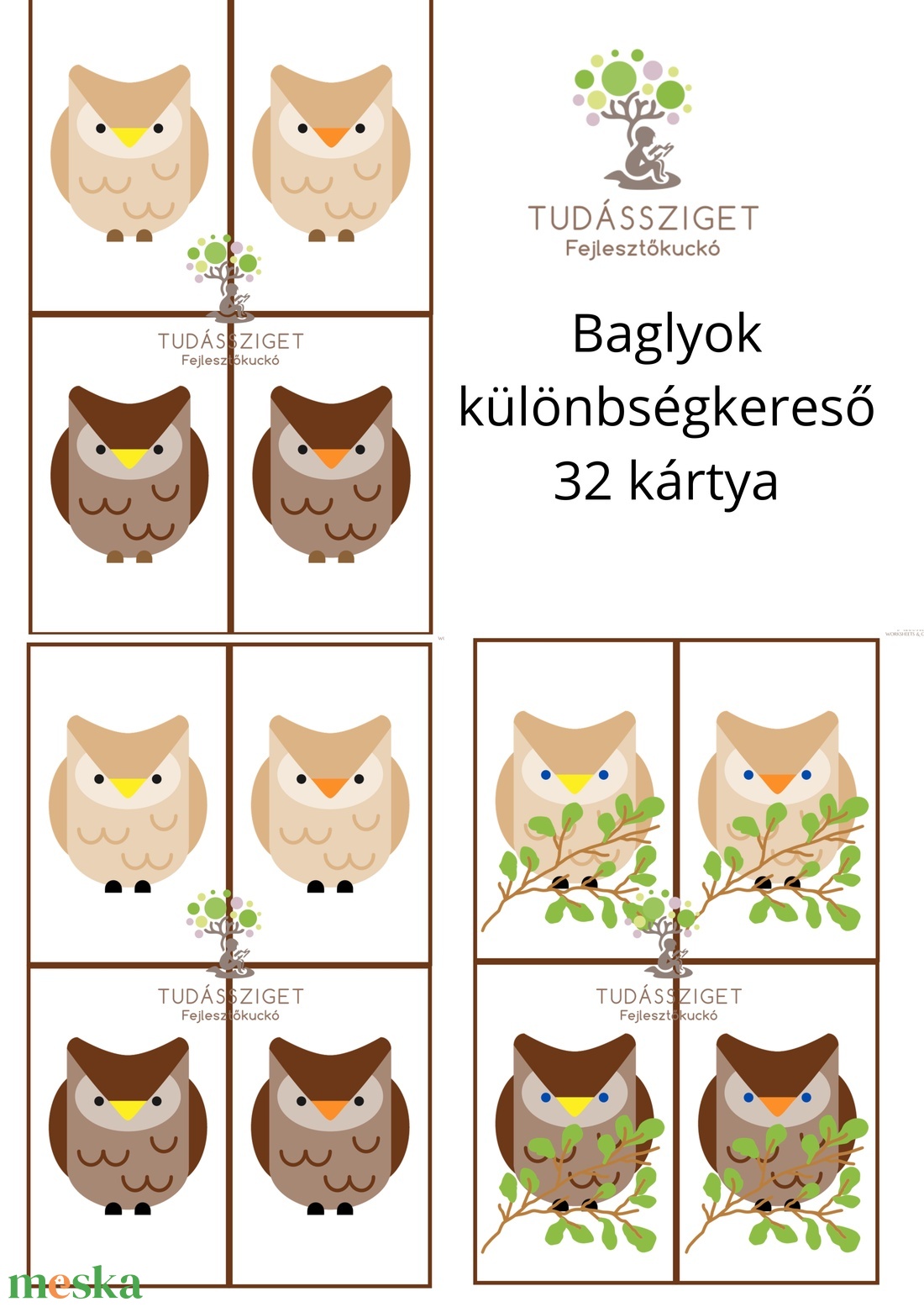 Baglyok - játék & sport - készségfejlesztő és logikai játék - oktató játékok - Meska.hu