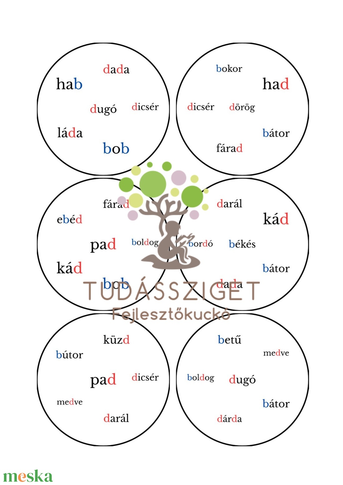 d-b Dobble 6 szóval - játék & sport - készségfejlesztő és logikai játék - oktató játékok - Meska.hu