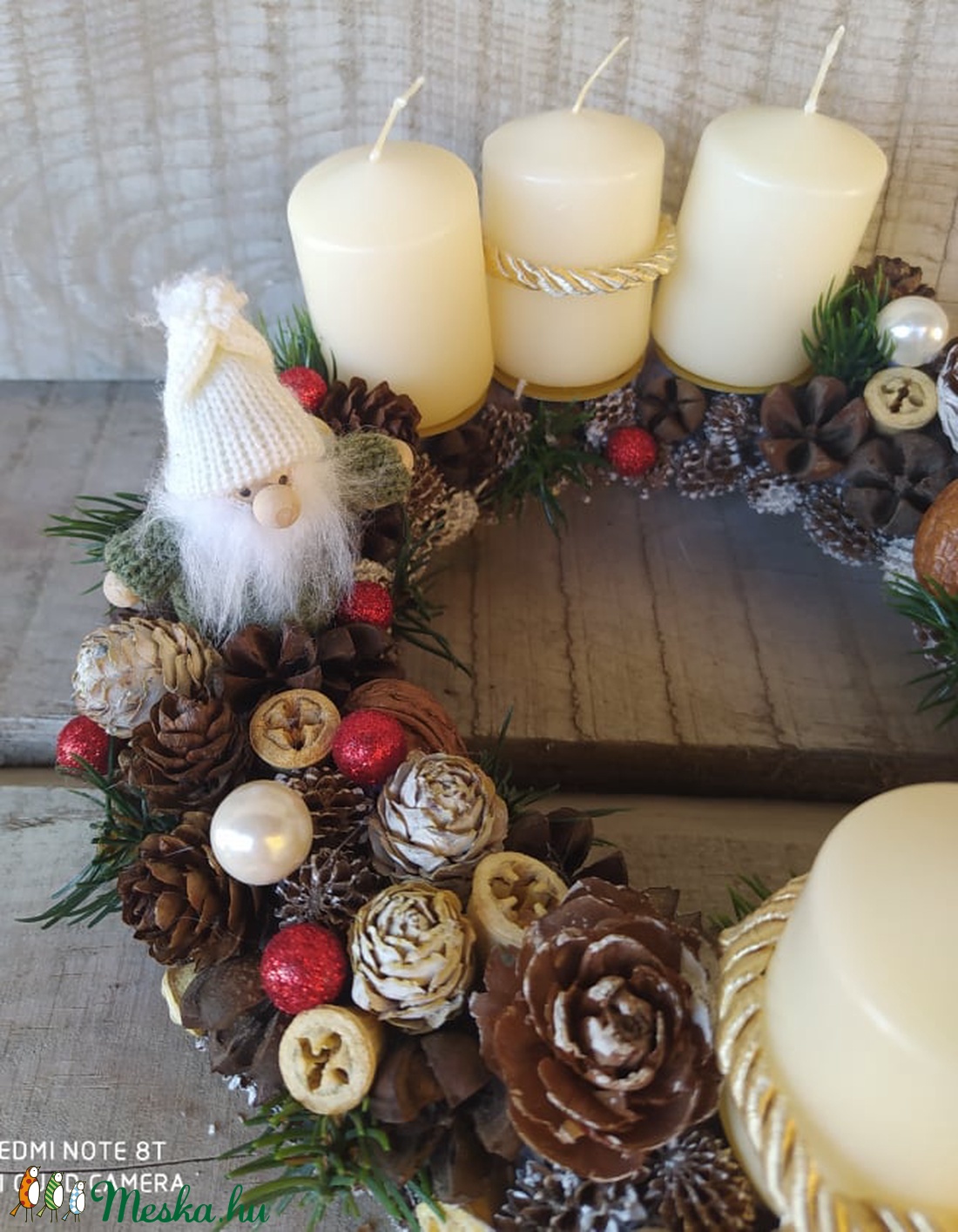 Adventi koszorú natúr színekkel s kicsi manókkal - karácsony - adventi díszek - adventi koszorú - Meska.hu Adventi koszorú natúr színekkel s kicsi manókkal - karácsony - adventi díszek - adventi koszorú - Meska.hu