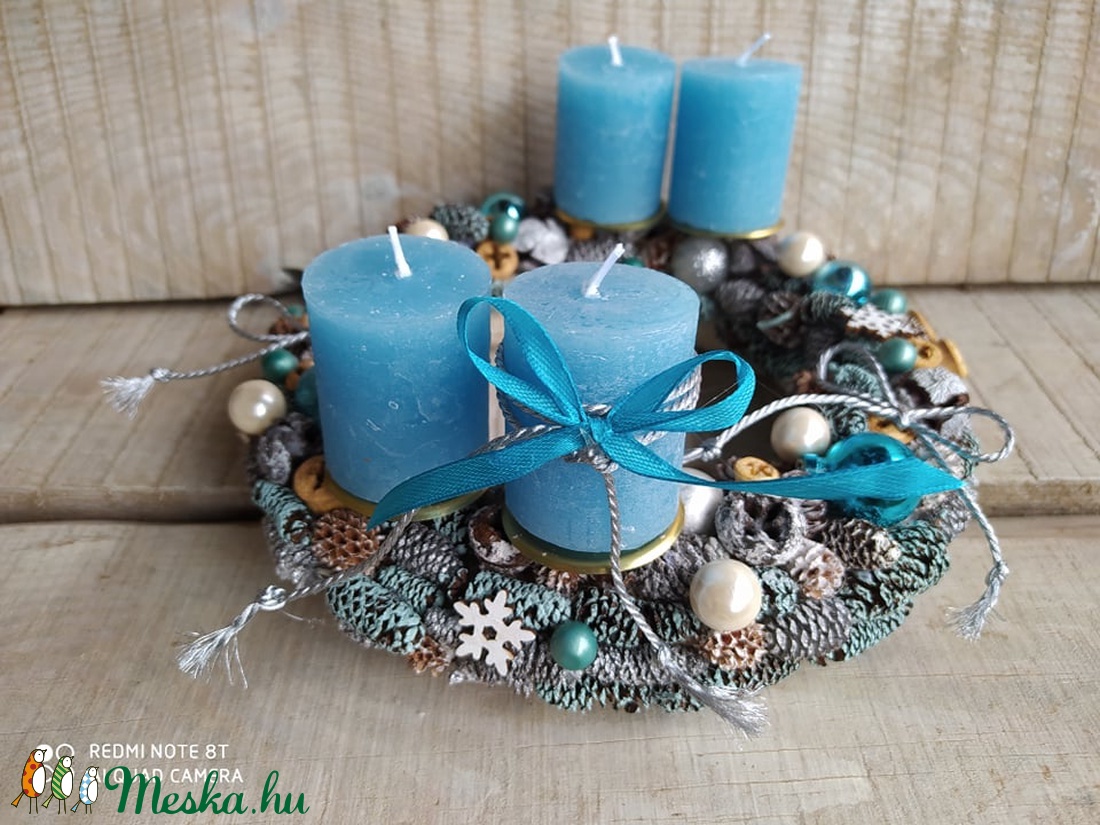 Adventi koszorú türkizkékben - karácsony - adventi díszek - adventi koszorú - Meska.hu Adventi koszorú türkizkékben - karácsony - adventi díszek - adventi koszorú - Meska.hu