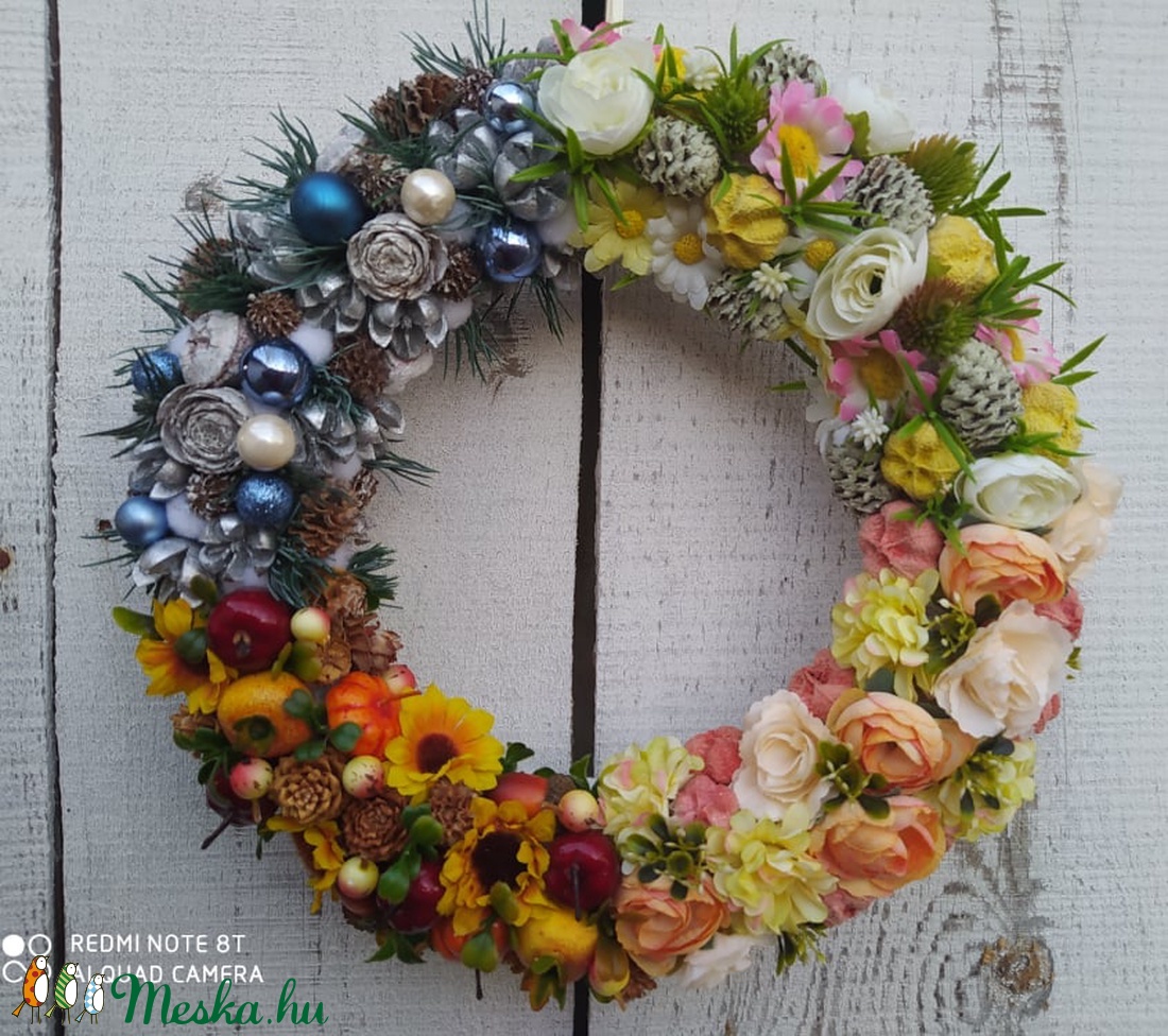Négyévszakos kopogtató, ajtódísz,koszorú - otthon & életmód - dekoráció - ajtó- és ablak dekoráció - ajtódísz & kopogtató - Meska.hu