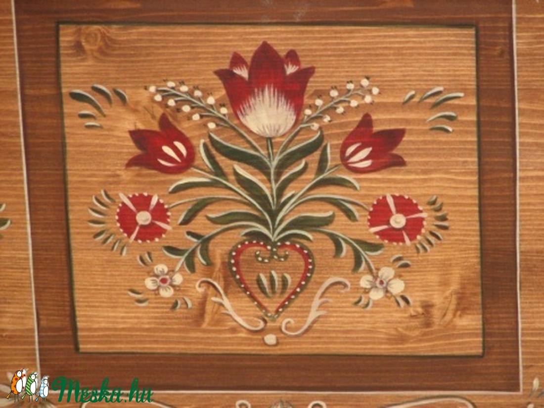 Festett tulipános láda, rendelésre - - Meska.hu Festett tulipános láda, rendelésre - - Meska.hu