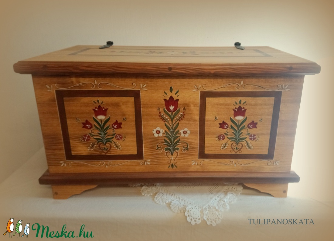 Festett tulipános láda,rendelésre -  - Meska.hu