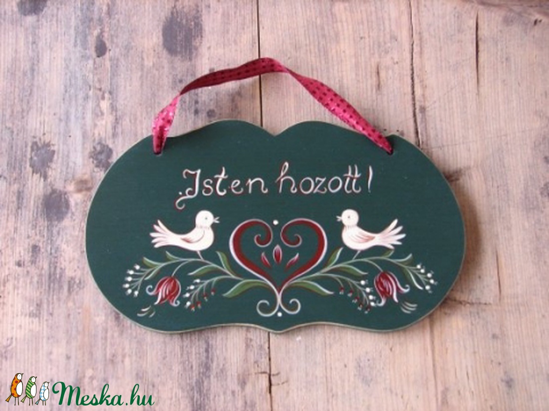 Isten hozott tábla zöld - - Meska.hu Isten hozott tábla zöld - - Meska.hu