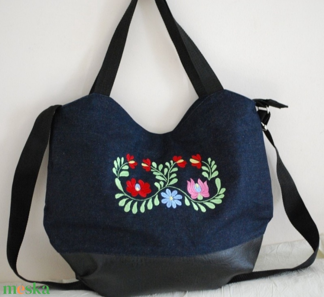 Farmer táska matyó hímzéssel - táska & tok - kézitáska & válltáska - nagy pakolós táska - Meska.hu