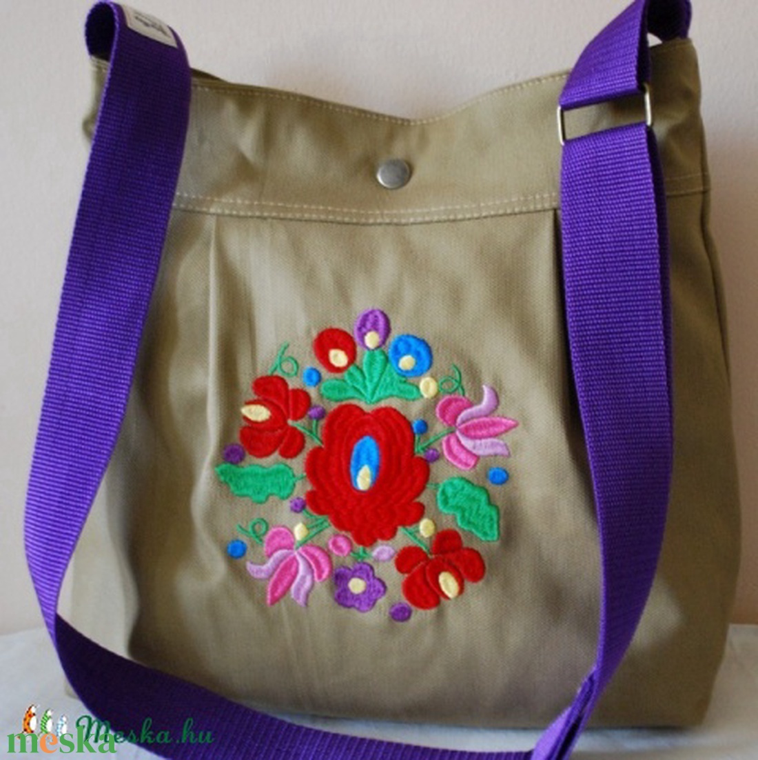 Matyó mintás oldaltáska - táska & tok - kézitáska & válltáska - vállon átvethető táska - Meska.hu