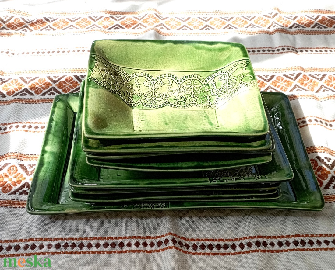 4 személyes kerámia étkészlet  - otthon & életmód - konyhafelszerelés, tálalás - tálalás - tányér & étkészlet - Meska.hu