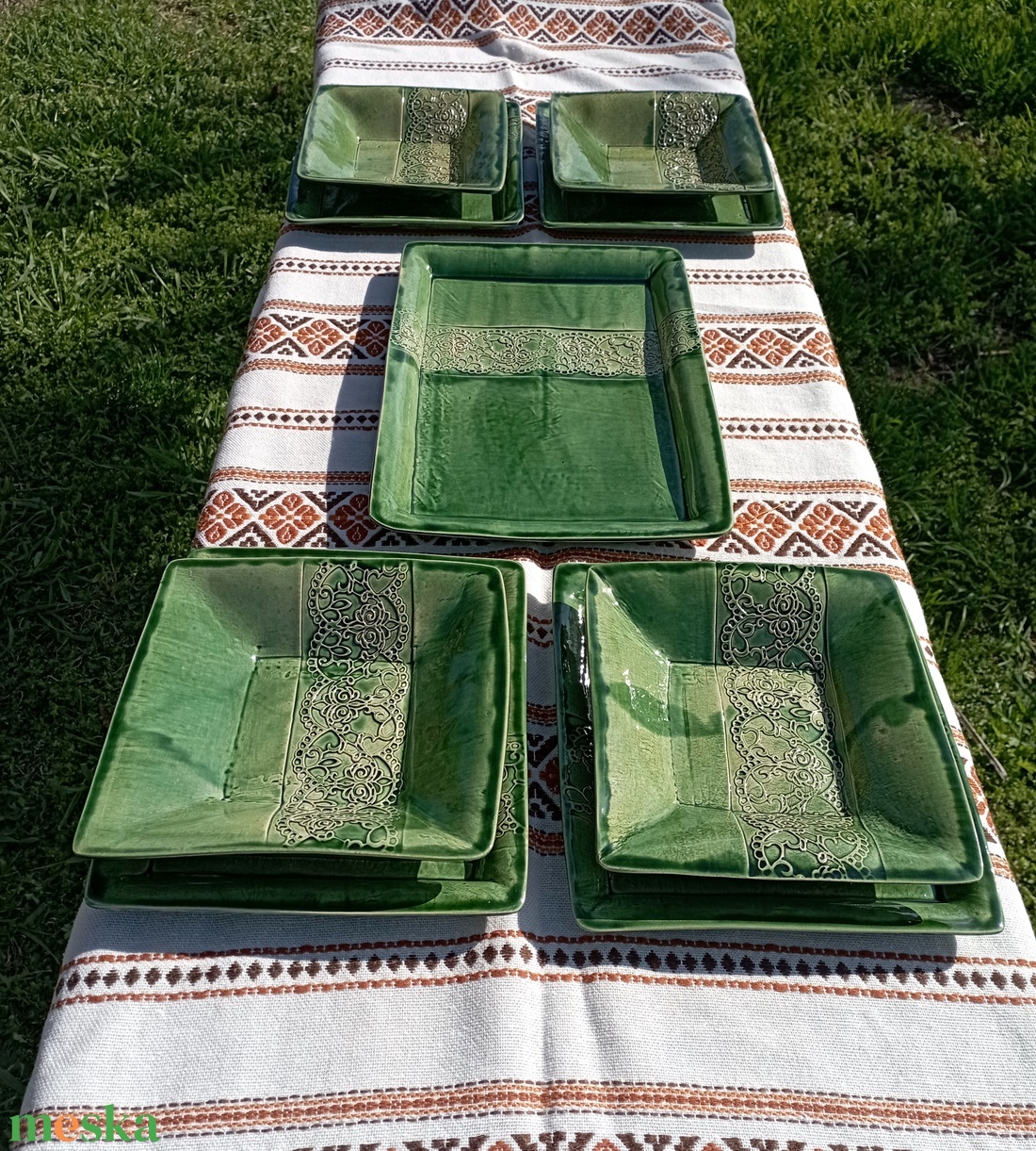 4 személyes kerámia étkészlet  - otthon & életmód - konyhafelszerelés, tálalás - tálalás - tányér & étkészlet - Meska.hu