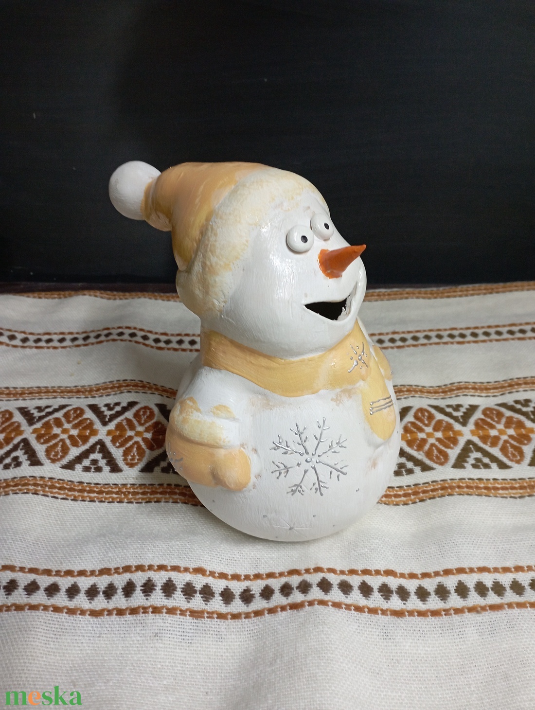 Kerámia hóember  - karácsony - karácsonyi kültéri dekoráció - Meska.hu