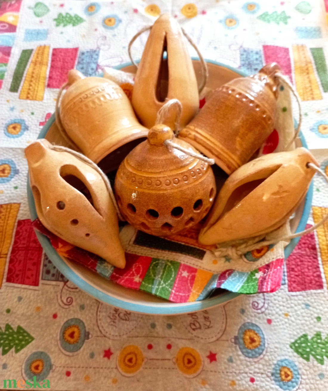 Kerámia karácsonyfa díszek  - karácsony - karácsonyi lakásdekoráció - karácsonyfadíszek - Meska.hu