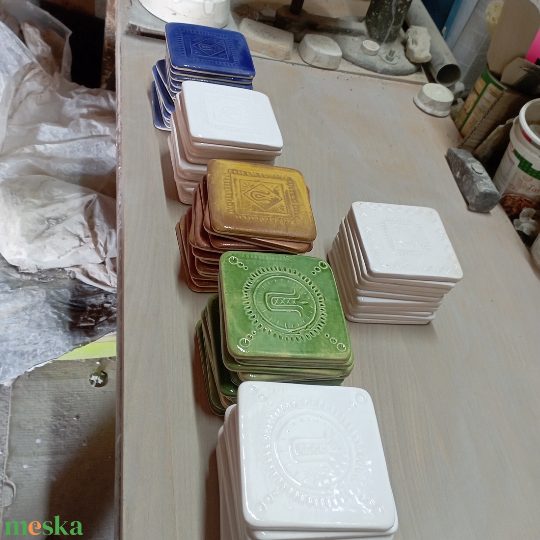 70db dekorcsempe vegyes színben  - otthon & életmód - dekoráció - fali és függő dekoráció - csempe - Meska.hu