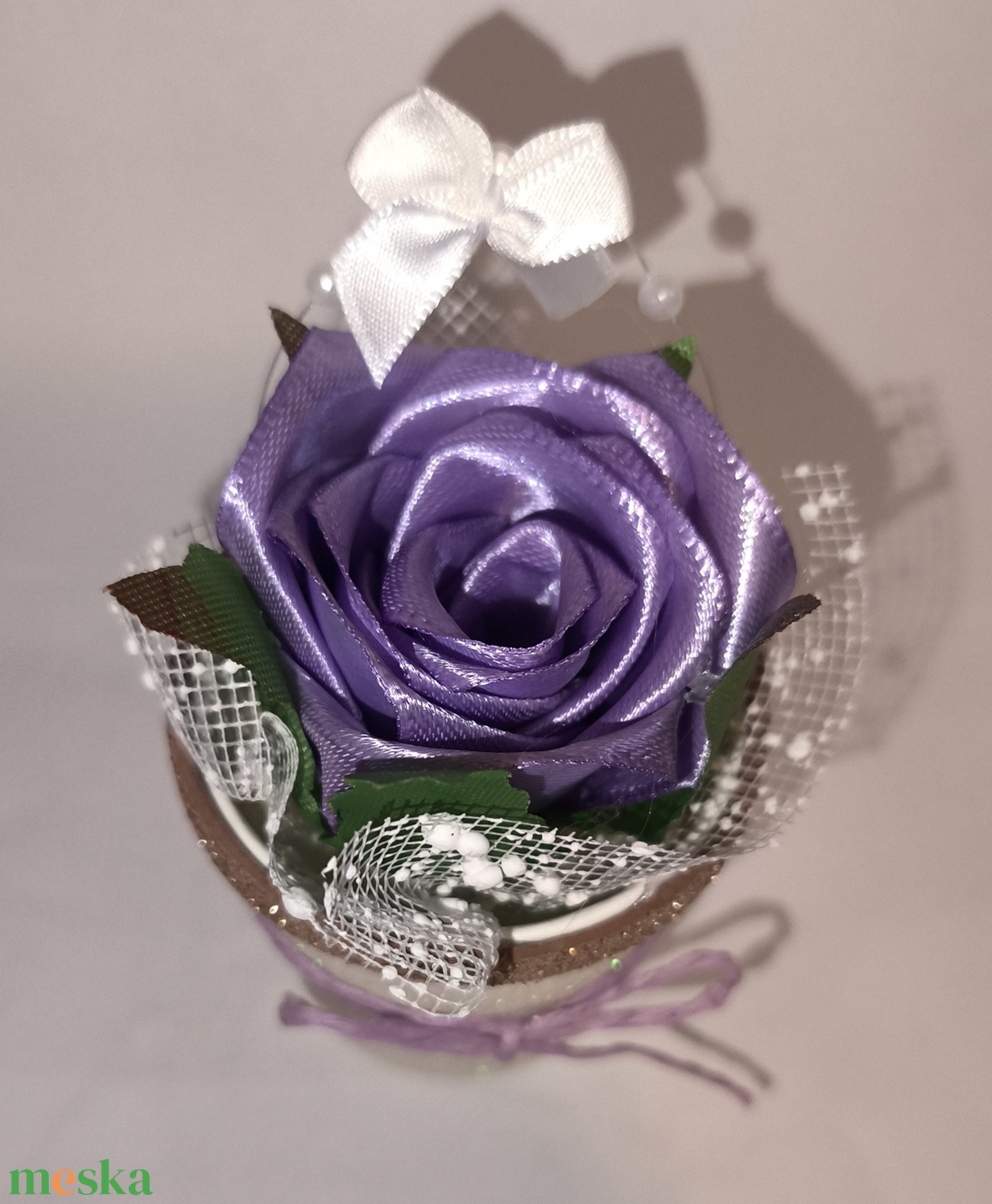 Édes kis ajándékozható szatén rózsa  - otthon & életmód - papír, írószer - ajándékozás kellékei - ajándékkísérő - Meska.hu