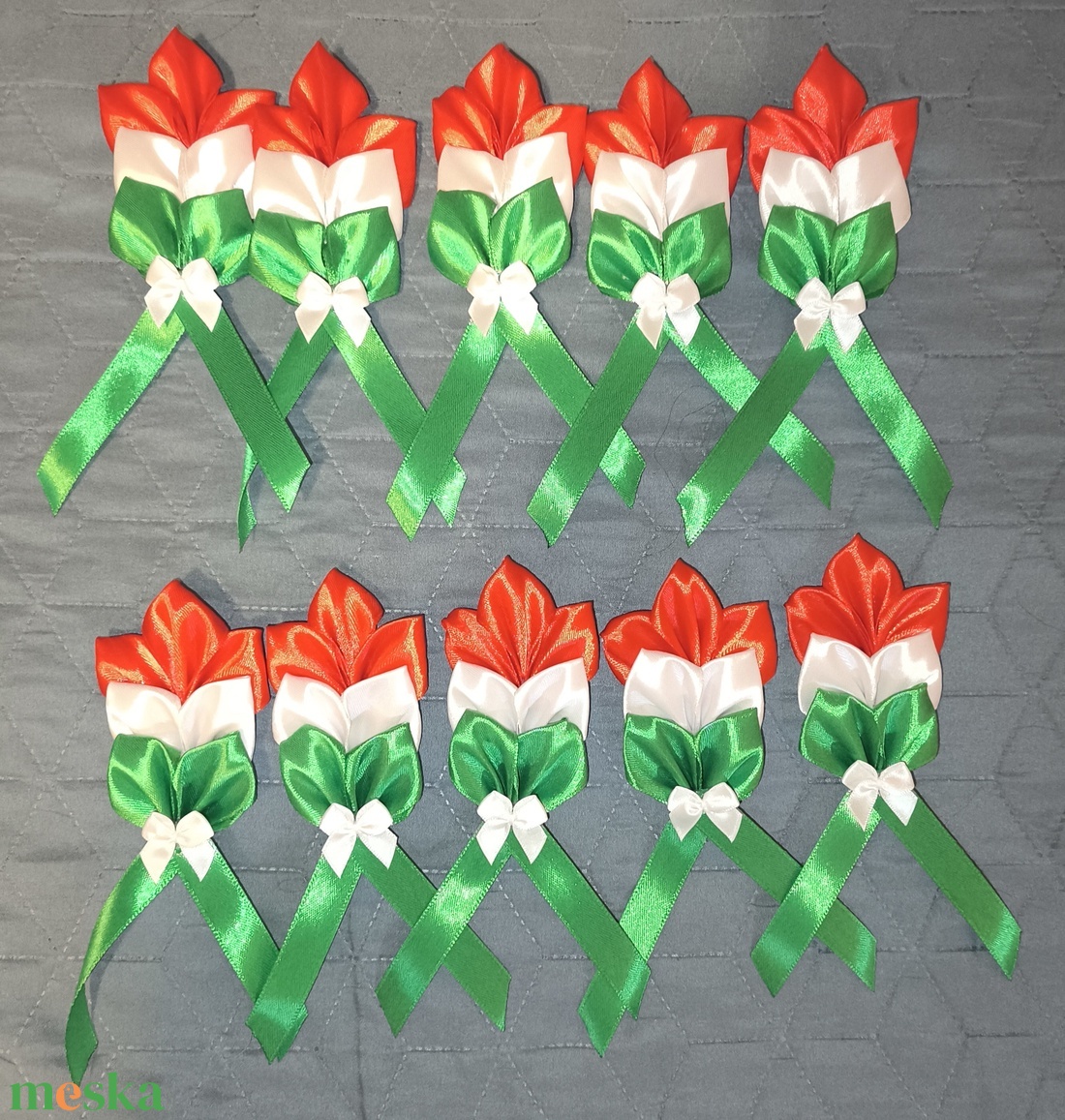 Szatén búza kalász  kokárda 10 db  - ékszer - kitűző és bross - Meska.hu