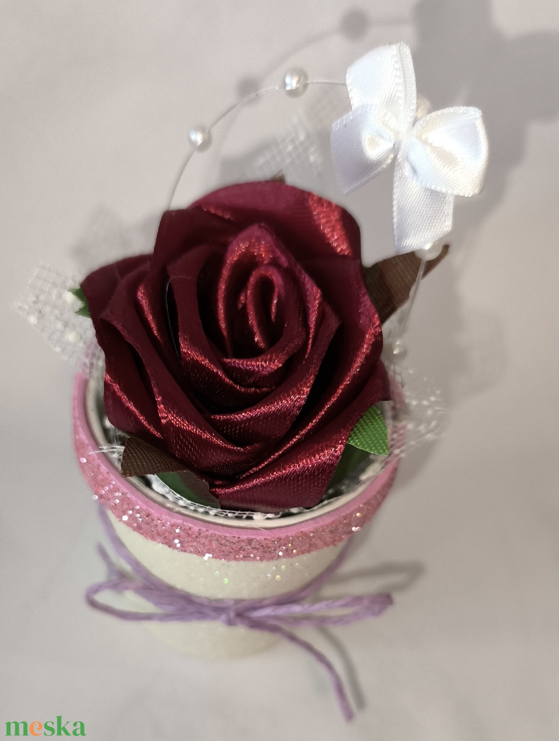 Szatén ajándékozható rózsa  - esküvő - emlék & ajándék - köszönőajándék - Meska.hu