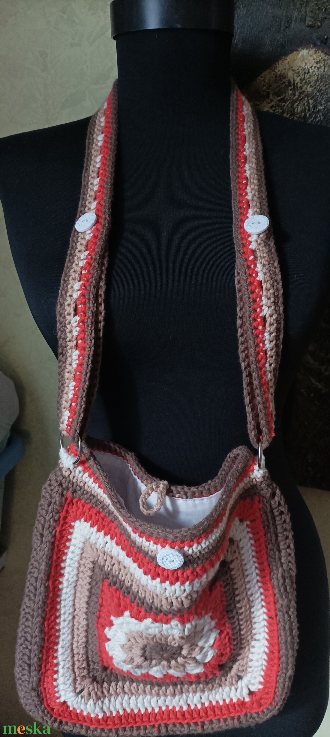 Horgolt válltáska, oldaltáska, crossbody föld színekben mandala szerű mintával - táska & tok - kézitáska & válltáska - vállon átvethető táska - Meska.hu Horgolt válltáska, oldaltáska, crossbody föld színekben mandala szerű mintával - táska & tok - kézitáska & válltáska - vállon átvethető táska - Meska.hu
