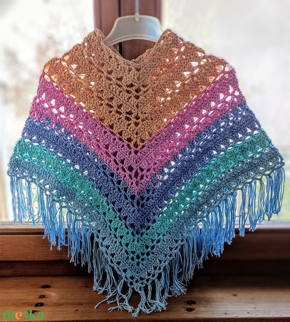 Pasztell színű, koptatott hatású, pamut-akril fonalból horgolt gyerek poncsó - ruha & divat - babaruha & gyerekruha - pulóver - Meska.hu Pasztell színű, koptatott hatású, pamut-akril fonalból horgolt gyerek poncsó - ruha & divat - babaruha & gyerekruha - pulóver - Meska.hu