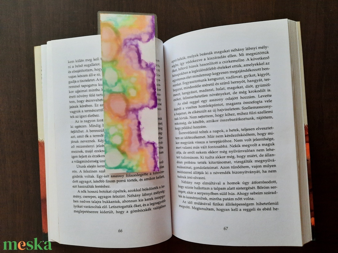 Egyedi akvarell könyvjelző - nonfiguratív minta - könyv & zene - könyvjelző - Meska.hu