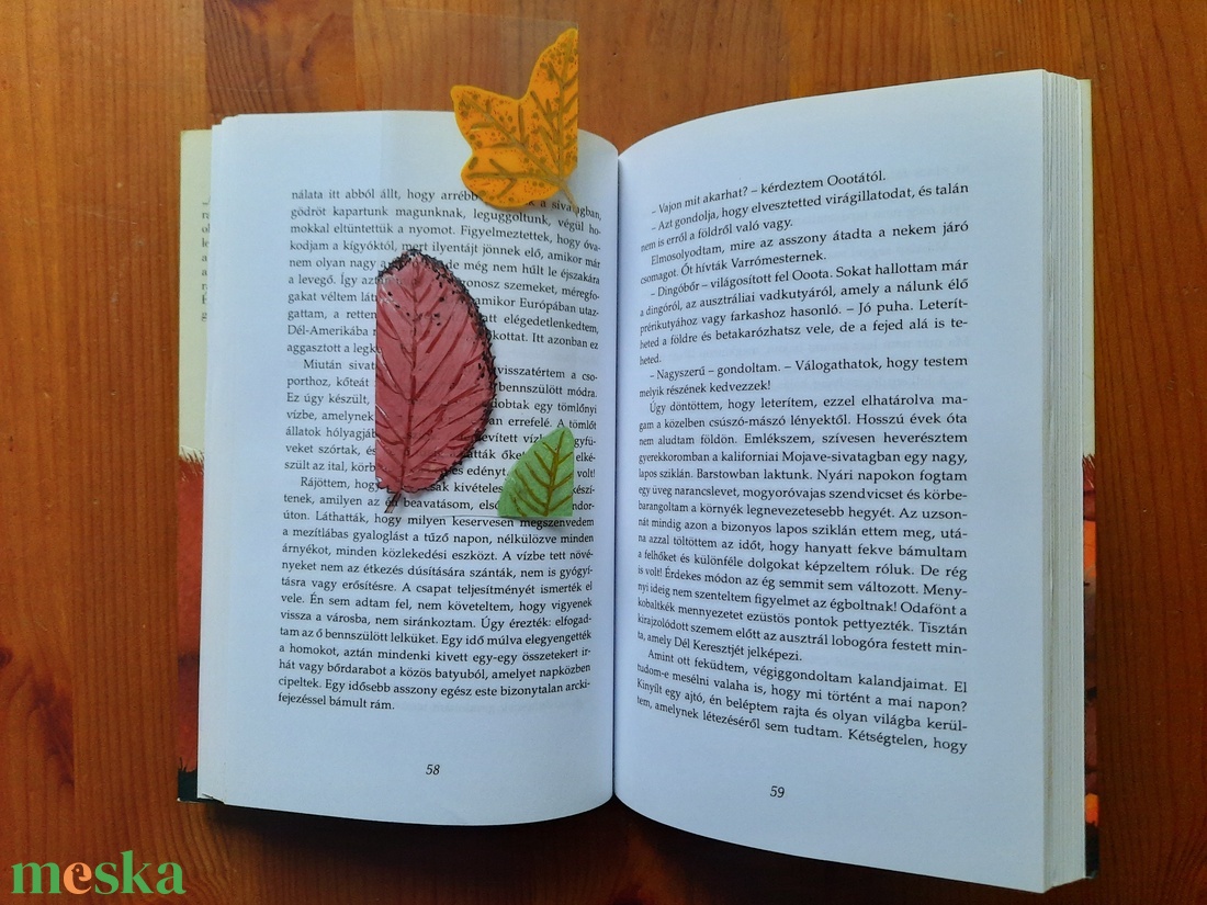 Egyedi, átlátszó könyvjelző - őszi falevelek, sárga-zöld-piros - könyv & zene - könyvjelző - Meska.hu