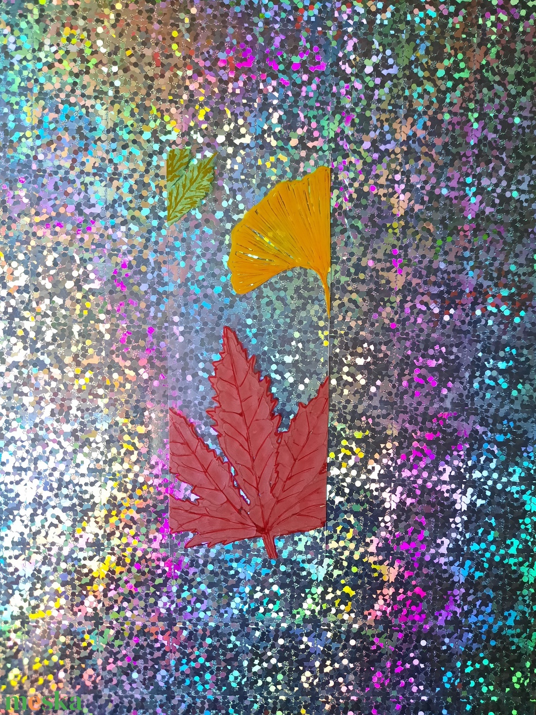 Egyedi, átlátszó könyvjelző - őszi falevelek, ginkgo biloba - könyv & zene - könyvjelző - Meska.hu