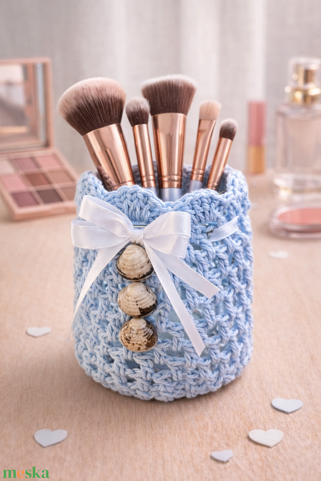 Kézműves sminkecset tartó - otthon & életmód - fürdőszoba - fürdőszobai tároló - Meska.hu