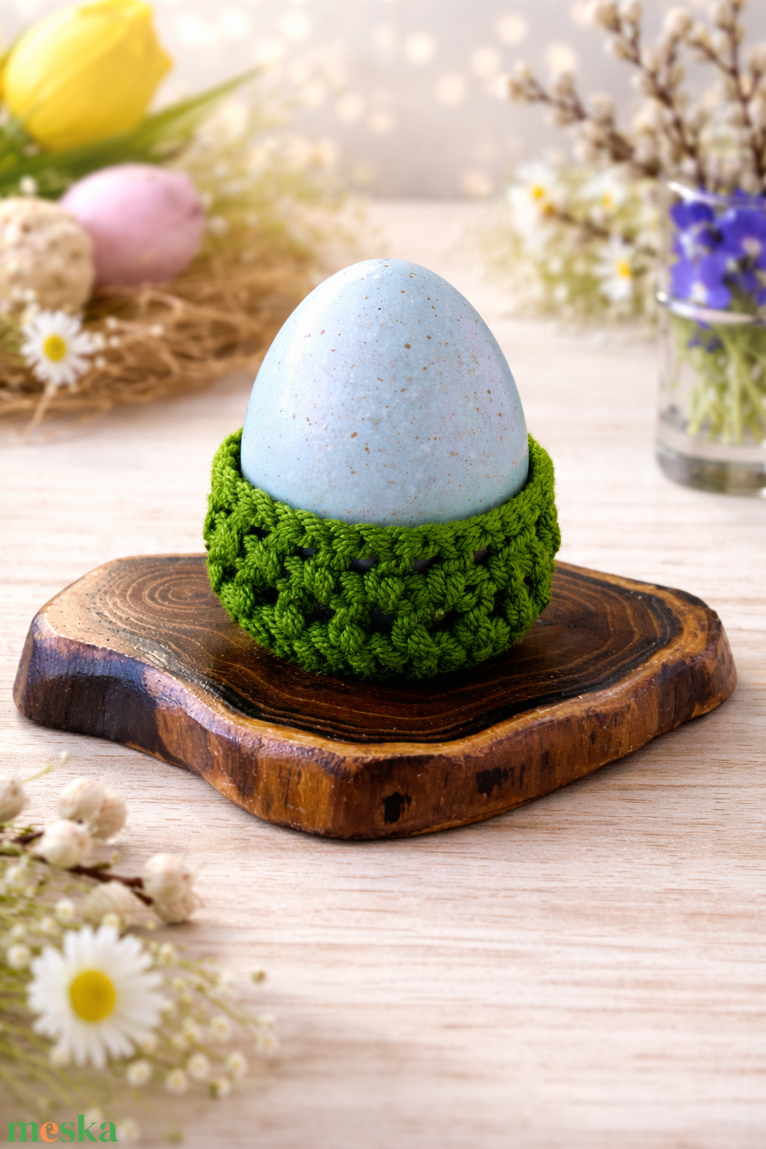 Horgolt húsvéti tojástartó kosárka � - ünnepi díszek, dekorációk - húsvéti díszek és dekorációk - húsvéti ajándékátadó - Meska.hu